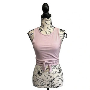 Pacsun PAC Pink Ribbed Ballet Crop Top Womens Beach Summer Festival Rodeo M